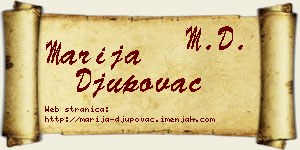 Marija Đupovac vizit kartica